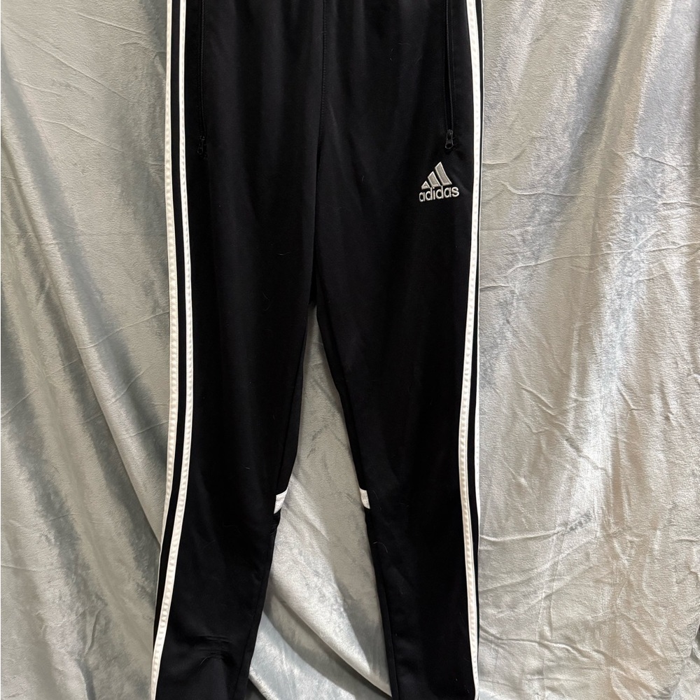 Adidas Kids Black Joggers with White Accents